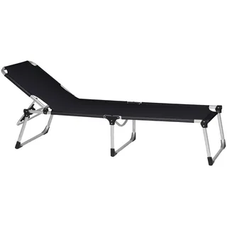 Siena Garden Dreibeinliege XXL 209 x 69,5 x 86 cm schwarz klappbar