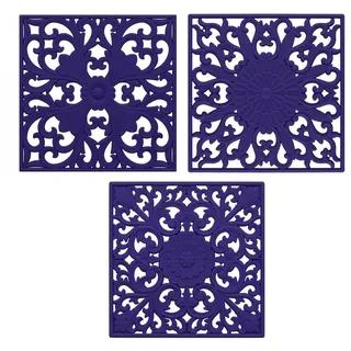 3 Stück Silikon-Quadratmatte, quadratisch, hohl, hitzebeständig, Tischset, Küche, Geschirr, Pad, moderne Heimdekoration, Schreibtischunterlage, ...