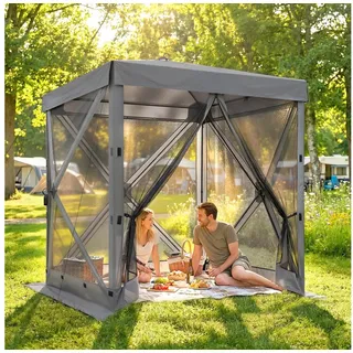 Outsunny Faltpavillon 1,85 x 1,85 m inkl. 4 Seitenteile Dunkelgrau