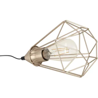 EGLO Tischlampe Tarbes, 1 flammige Vintage Tischleuchte im Retro Look | Nachttischlampe aus Stahl, Farbe: Kupfer, schwarz, Fassung: E27, inkl. Schalter