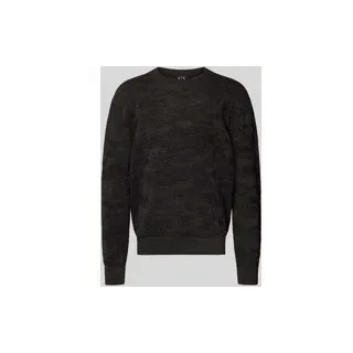 Strickpullover mit gerippten Abschlüssen, Black, XXL