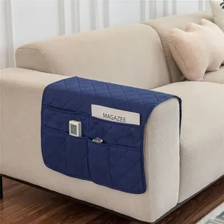 FANSU Sofa-Armlehnenbezüge 2-er Set, Armlehnen Organizer, Ohrensessel Relaxsessel Armlehnenschoner, Sofa Armlehnenbezüge, Möbelschutz für Sofa, Stuhl (Dunkelblau)