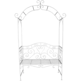 Hti-Living Rosenbogen mit Bank 45 x 123 cm Weiß