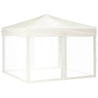 vidaXL Partyzelt Faltbar mit Mesh-Seitenwänden Creme 3x3 m