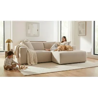 OTTO home Ecksofa OTTO HOME "Koa, 228 cm, L-Form, Modulsofa in Cord, Chenille, Struktur, Webstoff", beige (sand), B:228cm H:88cm T:159cm, 100% Polyester, Sofas, Ecksofa, Designsofa, weicher Lounge-Sitzkomfort, Welleunterfederung, bodentief