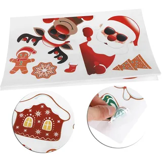 9-teiliges Set Kühlschrankaufkleber Mit Weihnachtsmann-, Schneemann- Und Elchmotiven, Wand-, Tassen- Und Autoaufkleber Zur Dekoration Von Weihnachtsdekorationen