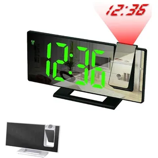 Uhr Projektor Gespiegelt LED Wecker Display LCD Elektrisch Digital Zeit