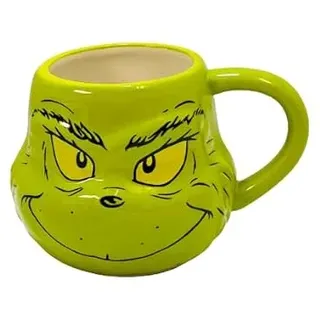 Tasse 3D-Gesicht The Grinch, Dr. Seuss-Tee- und Kaffeebecher, lustige Tasse, aus Porzellan