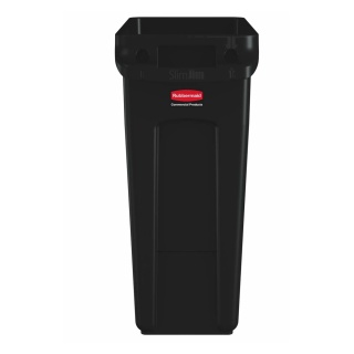 Rubbermaid Abfalleimer Slim Jim®, 60 Liter, Robuster Mülleimer aus hochwertigem Kunststoff, Farbe: schwarz