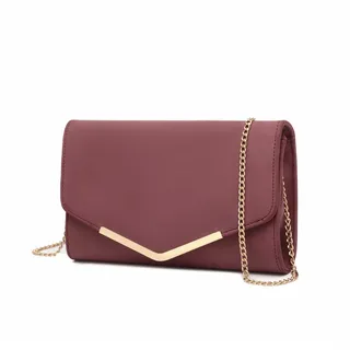 Miss Lulu Damen Umschlag Clutch Elegant Abendtasche Brauttasche Umschlag Clutch Tasche Handtasche mit Kette für Hochzeit Party Prom Rot