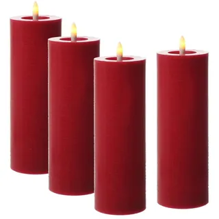441 LED Kerzenset LINA 20 cm rot 4 St.