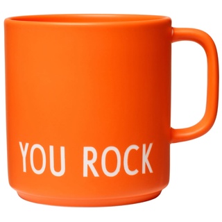 Design Letters - AJ Favourite Porzellan Becher mit Henkel, You Rock / orange