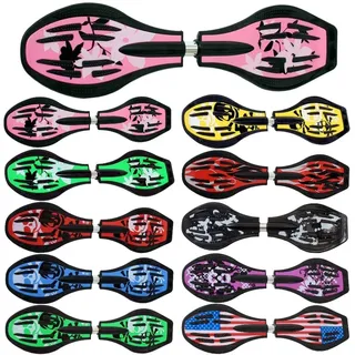 Waveboard Original Funtomia mit ABEC9 Kugellager inkl. Tasche (Verschiedene Farbdesigns) (Pink/Blume)