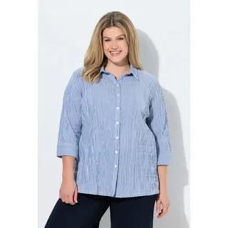 Ulla Popken Hemdbluse Streifen Kobaltblau 66/68