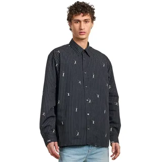Embroidered Jacquard Cotton Shirt Herren BLACKBIRD 2XL