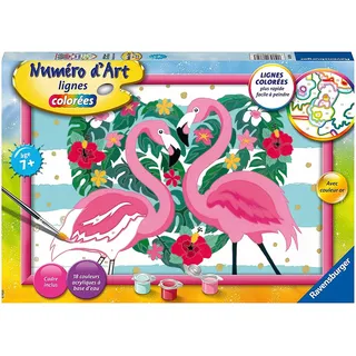 Ravensburger Kunstnummer - Großformat - Flamingos in Liebe - Basteln - Malen - Fokus - Kinder ab 7 Jahren - 28770