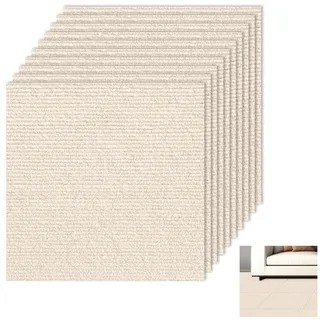 10 Stück Teppichfliesen Selbstklebende Matten 40x40cm, Teppichfliese 1.6m2 Teppichboden, Teppich Fliesen zum Zuschneiden für Büros Hotel Wohnung Haus Schlafzimmer (Hellbraun-10pcs, 40x40cm)