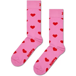 Happy Socks Heart Baumwolle Socken Damen Herren Rosa 41-46 - 41-46