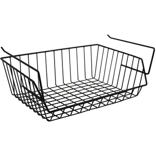 MSV Hängekorb aus Metall 40 x 27 x 14 cm schwarz