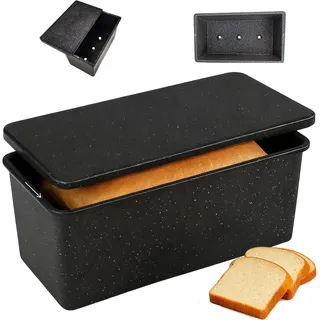 Barlket Toastbrot Kastenform mit Deckel, Backform für hausgemachtes Brot, Sauerteig, Sandwich und Hackbraten, 20 x 11 cm, antihaftbeschichtet, tiefe Brotform mit Deckel, ofenfest und robust