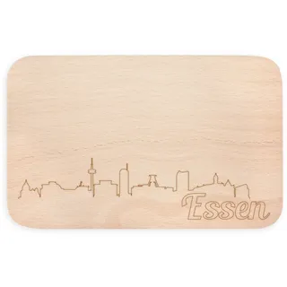 JUNIWORDS Frühstücksbrettchen mit Skyline Gravur - Wähle eine Stadt - Essen