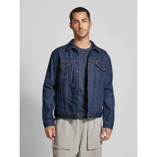 Jeansjacke mit Brusttaschen und Label-Detail Modell 'THE TRUCKER', Jeansblau, XL