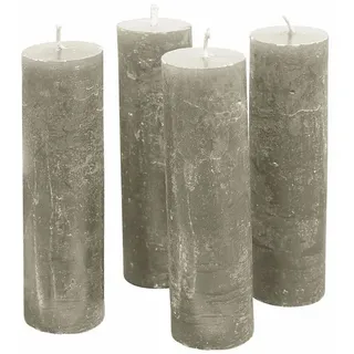 Mirabeau Stumpenkerze Kerze 4er Set Muriel taupe (4er Set, 4er Set), none braun