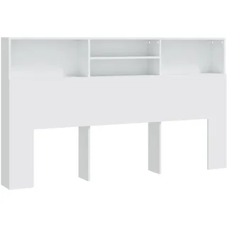 vidaXL Bett-Kopfteil mit Ablagen Weiß 180x19x103,5 cm