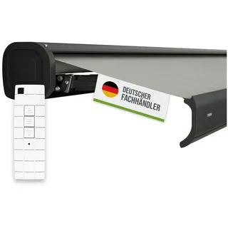 empasa Halbkassettenmarkise "CLASSIC" Markise - elektrische Steuerung grau 400 cm x 300 cm