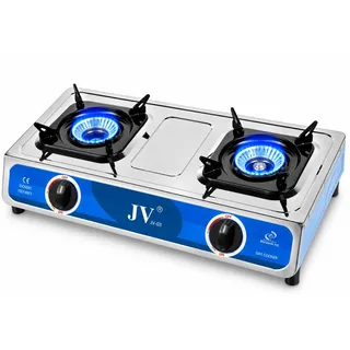 Jv Gaskocher Edelstahl 2-flammig JV-03s