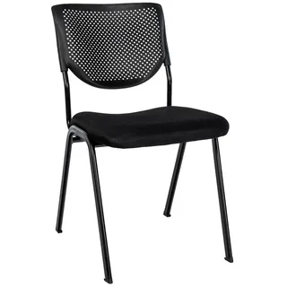 TPFLiving Stuhl Selvik (Stapelstuhl mit gepolsterter Sitzfläche und HPL-Rückenlehne, 1 St), Maße (TxBxH): 58 x 47 x 82cm - Farbe: schwarz schwarz