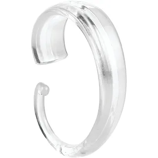 iDesign 76820EU „C“-Förmige Duschvorhanghaken fürs Bad - 12 Stück, durchsichtig, Plastik, Clear, 6,05 x 4,45 x 1,27 cm