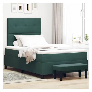 vidaXL Boxspringbett 120 x 190 cm Dunkelgrün