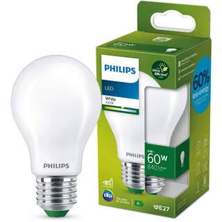 Philips LED Classic ultraeffiziente E27 Lampe, A-Label, 60W, matt, neutralweiß, Warmweiß