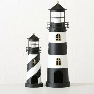 Boltze Laterne Metall H 46-73 cm 2er Set schwarz