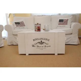 Uncle Joe ́s Truhentisch Weiß Holz 55 x 46 x 55 cm