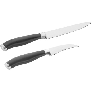 PINTINOX Messer-Set Coltelli Professional (Set, 2-tlg), (Küchenmesser, Gemüsemesser), Edelstahl, spülmaschinengeeignet schwarz|silberfarben
