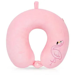 LuxusKollektion Reisekissen Reisekissen Memoryschaum Nackenkissen Kinder Uförmig Flamingo rosa
