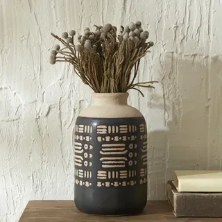 Karaca Home Rustic Vase 15,2 x 15,2 x 24,3 cm Schwarz