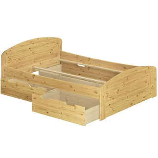 Erst-Holz®Funktionsbett Doppelbett 3 Bettkasten 180x200 Seniorenbett Ehebett Massivholz Kiefer 60.50-18 oR