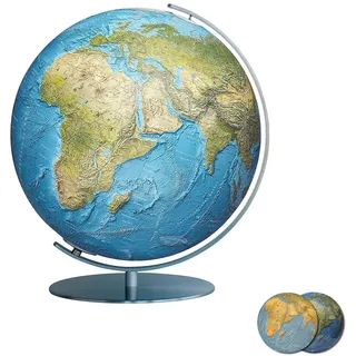 Columbus DUORAMA Leuchtglobus, 34 cm: OID-Code, handkaschiertes Kartenbild auf einer Acrylglaskugel, Armatur aus Edelstahl matt (Professional Line by ... anspruchsvoll und von bleibendem Wert)