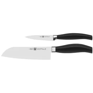 Zwilling Messer-Set ***** FIVE STAR (Set, 2-tlg., 1 Spick & Garniermesser (10 cm), 1 Santokumesser (18 cm), Made in Germany, Sonderschmelze, Ergonomisch, 2-tlg. schwarz