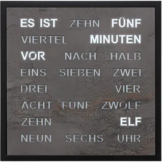 Filius 0402-4 Wort-Wanduhr Quadratische Wortuhr Anthrazit 40 cm