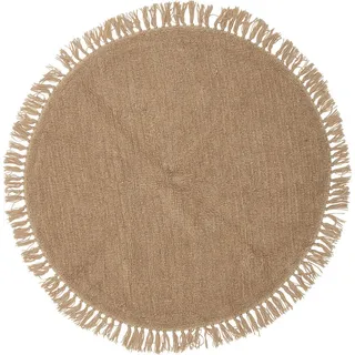 Bloomingville Teppich Lenea, Wolle, Ø 110 cm, braun