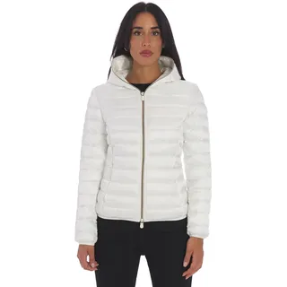 Save The Duck Alexis D33620W-IRIS19 8059770295026 Daunenjacke für Damen, Animal Free mit Kapuze, Weiß (00002), M-L - M-L