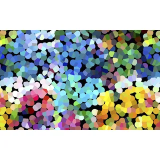 Vilber New Look Dots Teppich, Vinyl, Mehrfarbig, 75 x 120 x 0.2 cm
