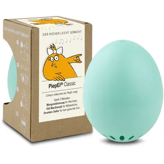 PiepEi Classic Türkis - Singende Eieruhr zum Mitkochen - Eierkocher für 3 Härtegrade - Piep Ei mit 3 Melodien - Lustiges Kochei - Musik Eggtimer - Brainstream