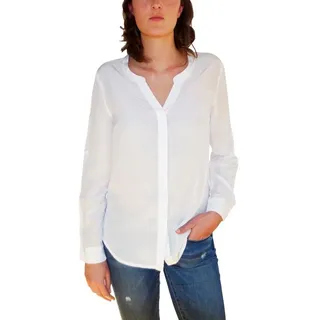 Posh Gear Seidenbluse Damen Bluse Camicetta aus 100% Seide weiß L