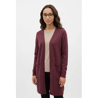 Vila Longstrickjacke VIRIL LONG L/S KNIT CARDIGAN - NOOS Viskosemischung, regular fit rot XS (34)