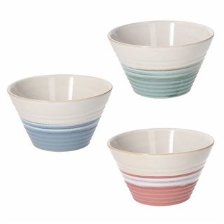 Tognana Madrid Maui Breakfast Bowls, Set of 3, 13 cm Diameter, Made of High-Quality Ceramic